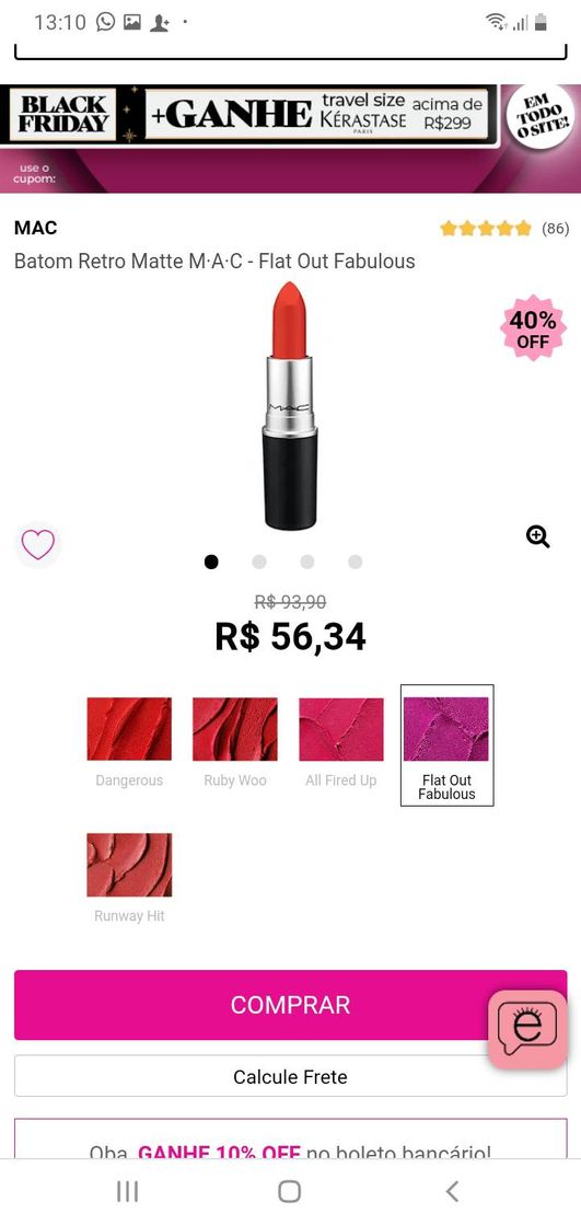 Fashion Batom Retro Matte MAC - Época Cosméticos