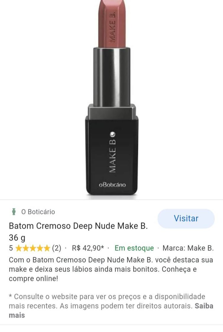 Fashion Batom Nude Cremoso Elegant Nude Make B. | O Boticário