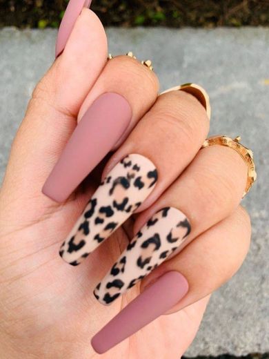 Unhas gel - cheetah print press on nails