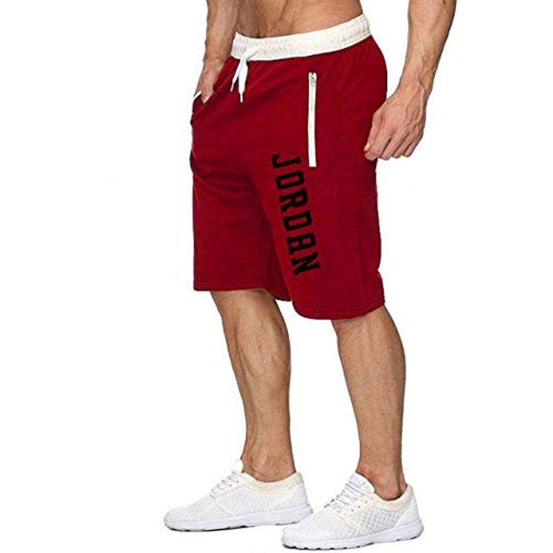 Moda Pantalones Cortos Deportivos Men Leisure Men Knee Length Shorts Color Patchwork Joggers Short Sweatpants Trousers Men Bermuda Shorts Roupa Masculina XXL Redwineh