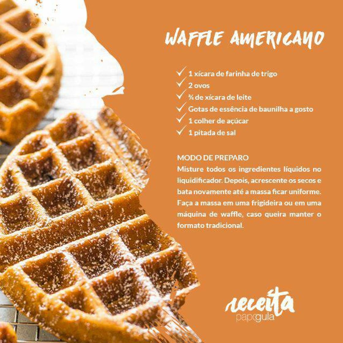 Moda Receita de Waffles Americano