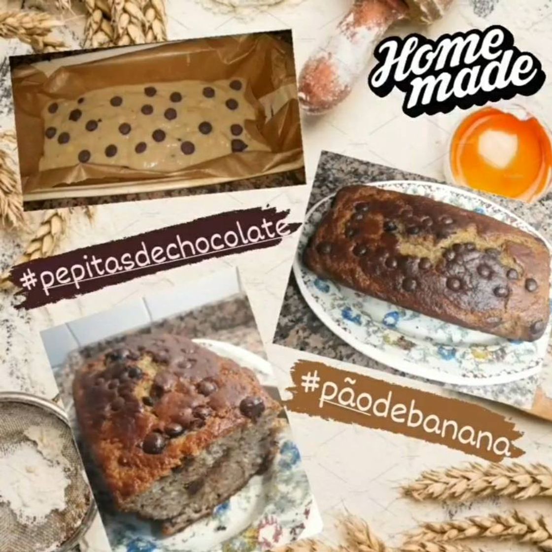 Social Pão de banana e pepitas de chocolate.