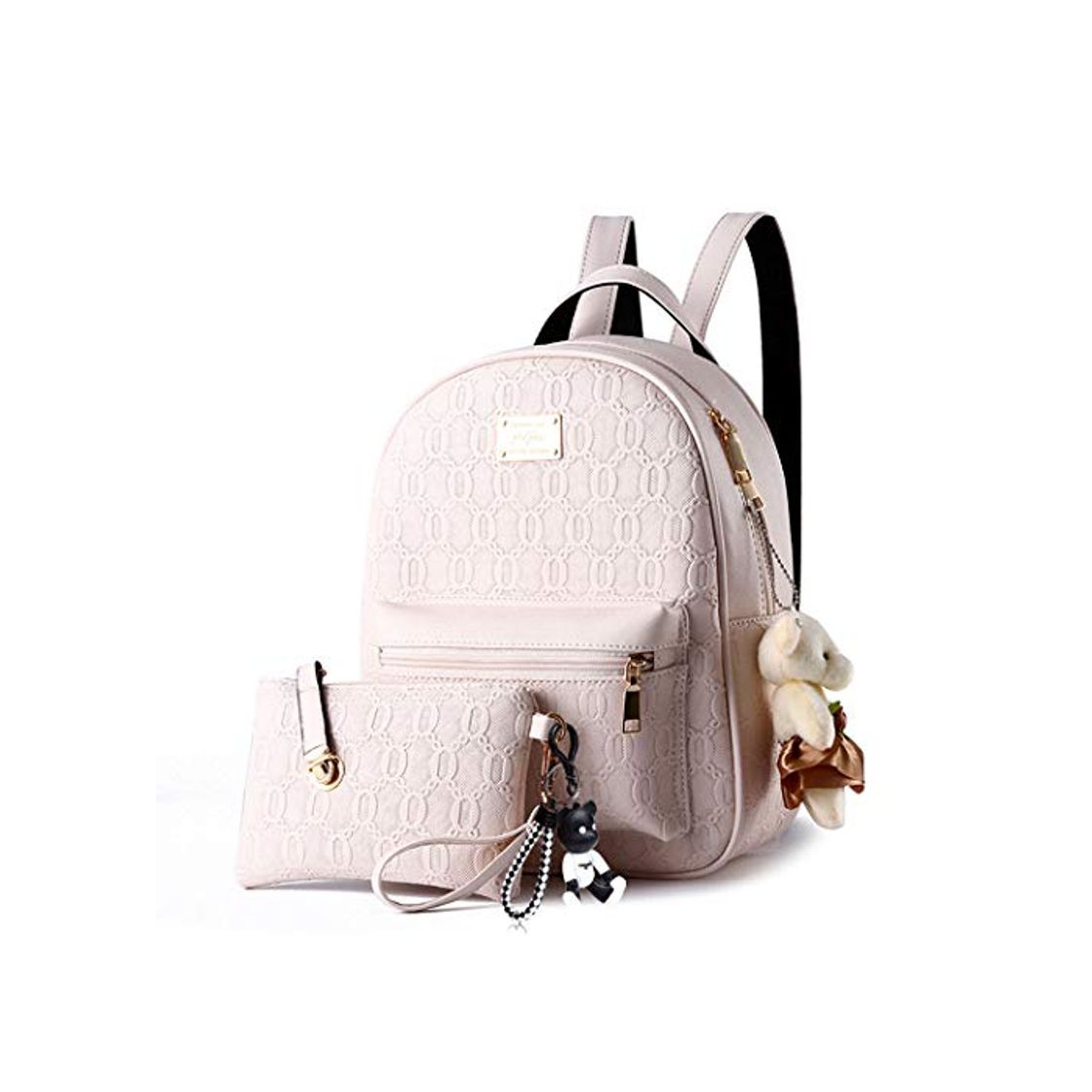 Moda DEERWORD Para mujer Bolsos mochila Bolsos bandolera Carteras de mano Mochila escolar Bolsa para portátil Cuero Piszkosfehér