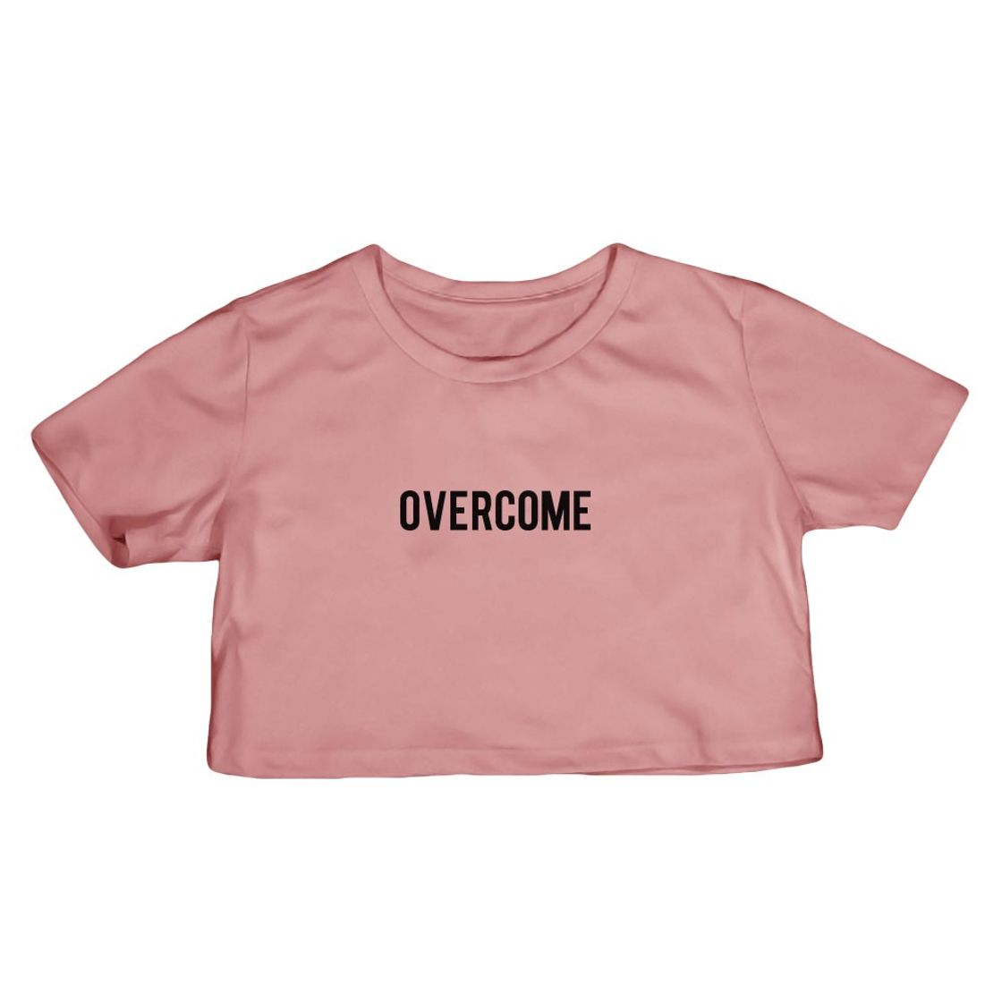 Moda Cropped Overcome "Logo Box" Rosa