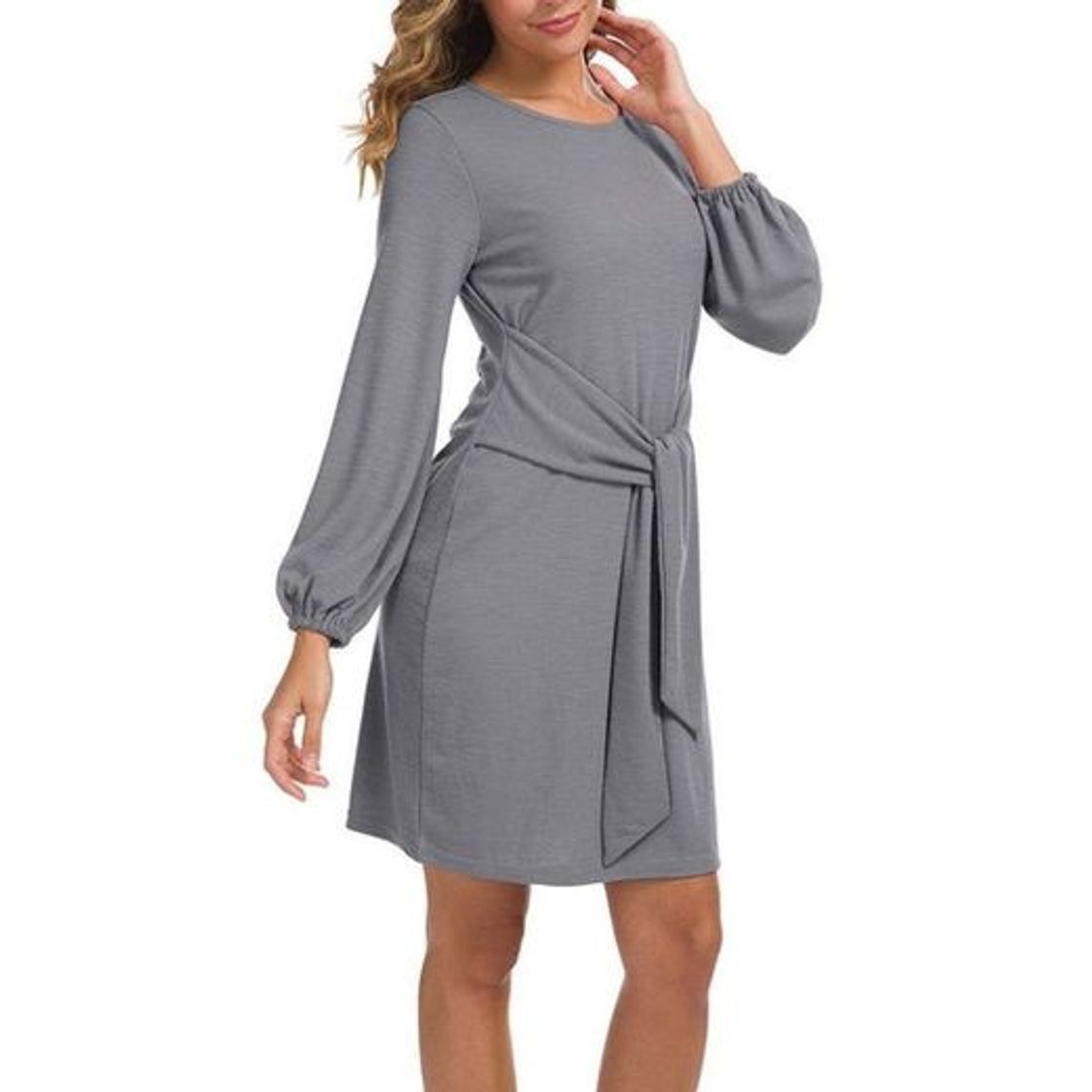 Moda Lionstill Women's Elegant Long Sleeve Dress Casual Tie Waist ...