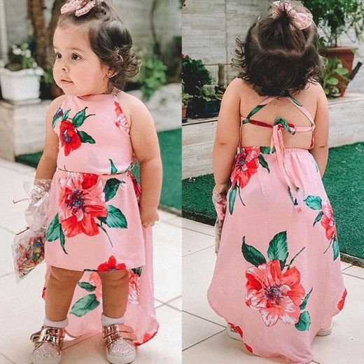 BA Vestido Infantil Frente Única/Casual/de Desfile para Bebê