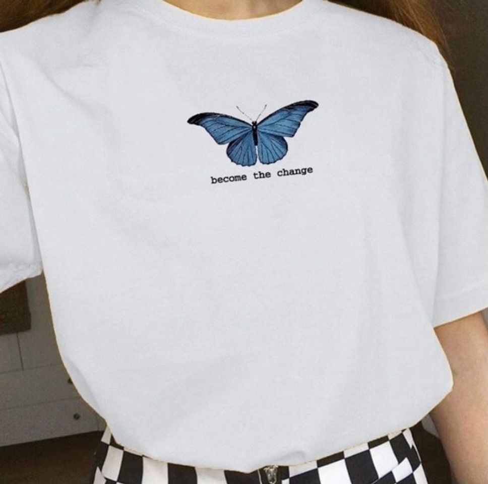 Moda Blusa Blue Butterfly