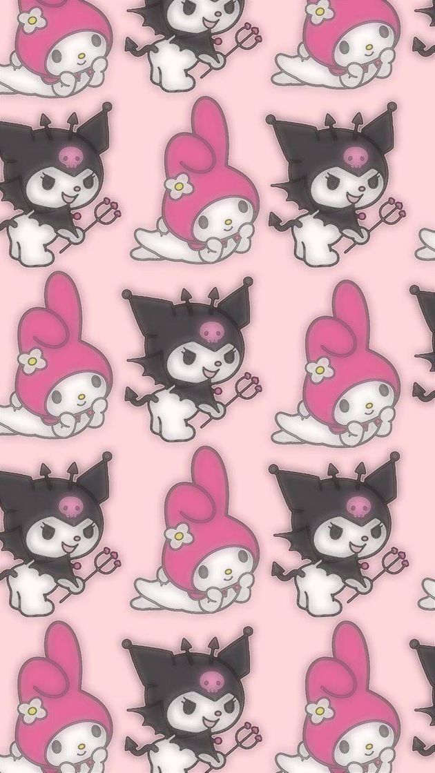 Fashion Melody e Kuromi Wallpaper 🖤💗