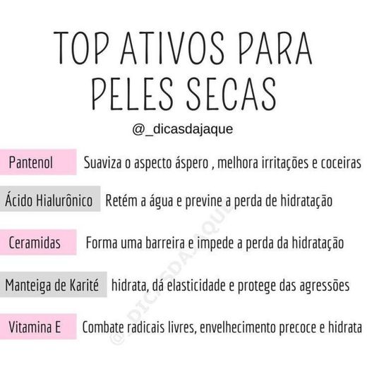 Top ativos para a pele seca