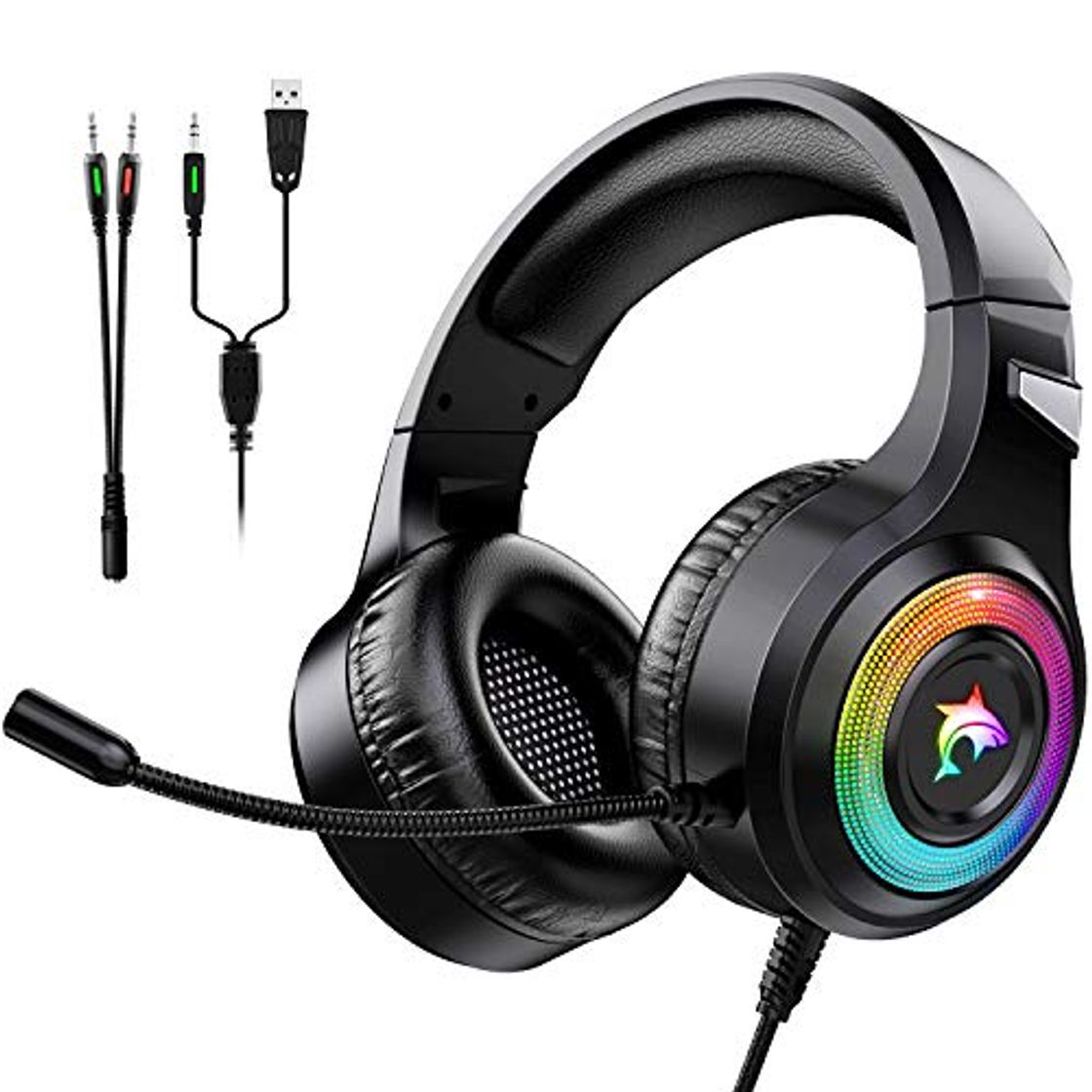 Social Cascos Gaming PS4,Cascos Gaming de Estéreo con Micrófono Cascos Gaming 3.5mm Jack
