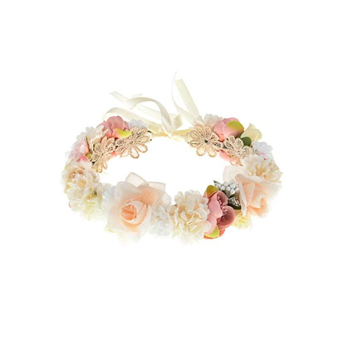 Social Boda Novia Floral Guirnalda Corona Dama de Honor de Playa Tocado con Accesorios de Foto de la Cinta