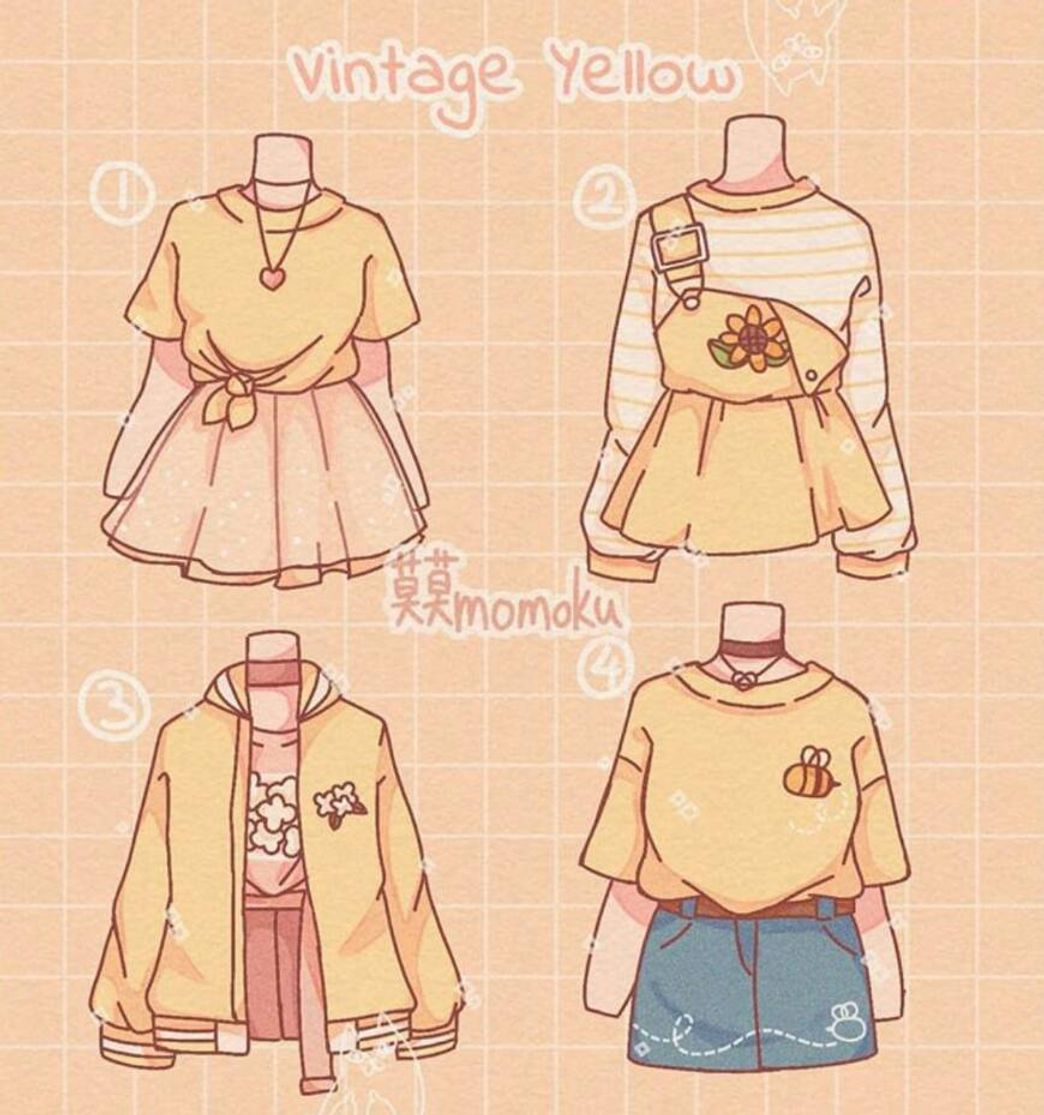 Moda 💛Yellow vintage outfits💛