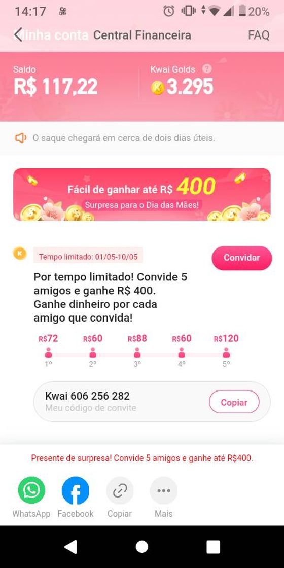 Moda Ganhar dinheiro baixando o Kwai!https://s.kwai.app/s/aHdmXIh