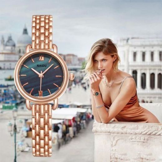 LYAO 2019 Relojes De Mujer Conjunto De Pulsera Reloj De Mujer De Color Rosa para Mujer Reloj De Pulsera De Cuarzo De Cuero Informal Reloj De Niña Relogio Feminino Verde