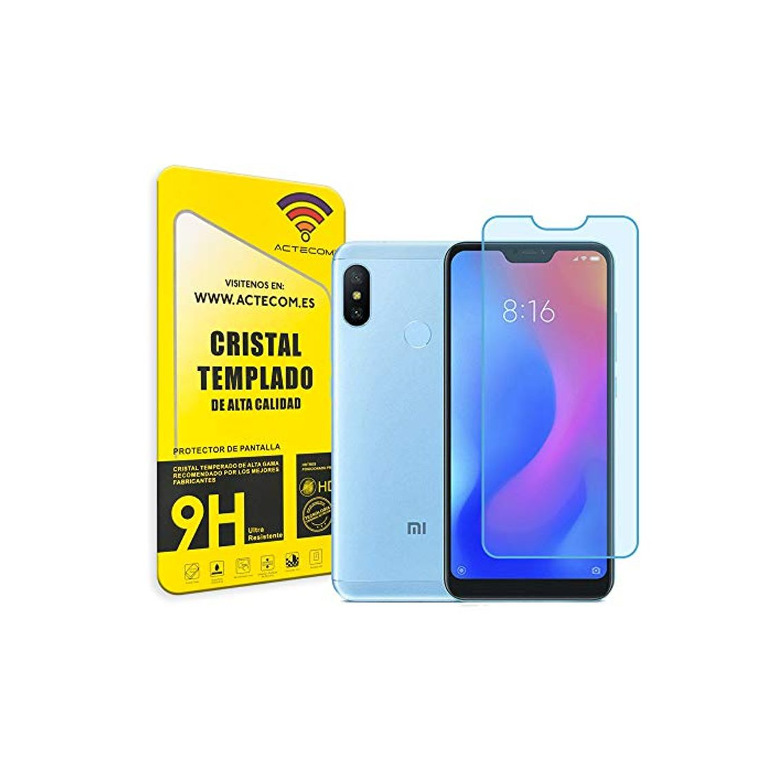 Producto actecom® Protector Cristal Templado Compatible XIAOMI Mi A2 Lite