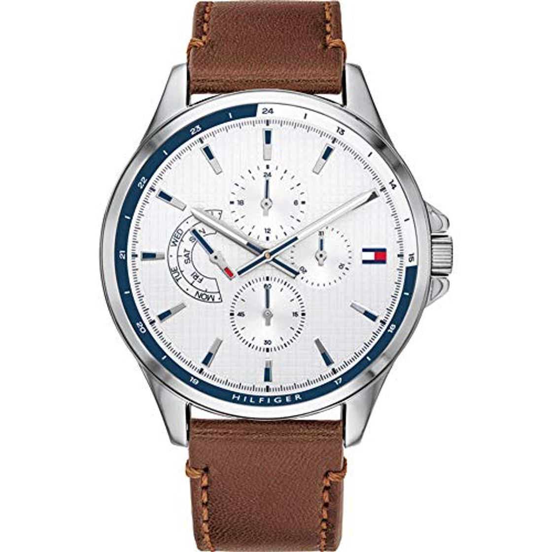 Fashion Tommy Hilfiger Reloj Multiesfera para Hombre de Cuarzo con Correa en Cuero 1791614