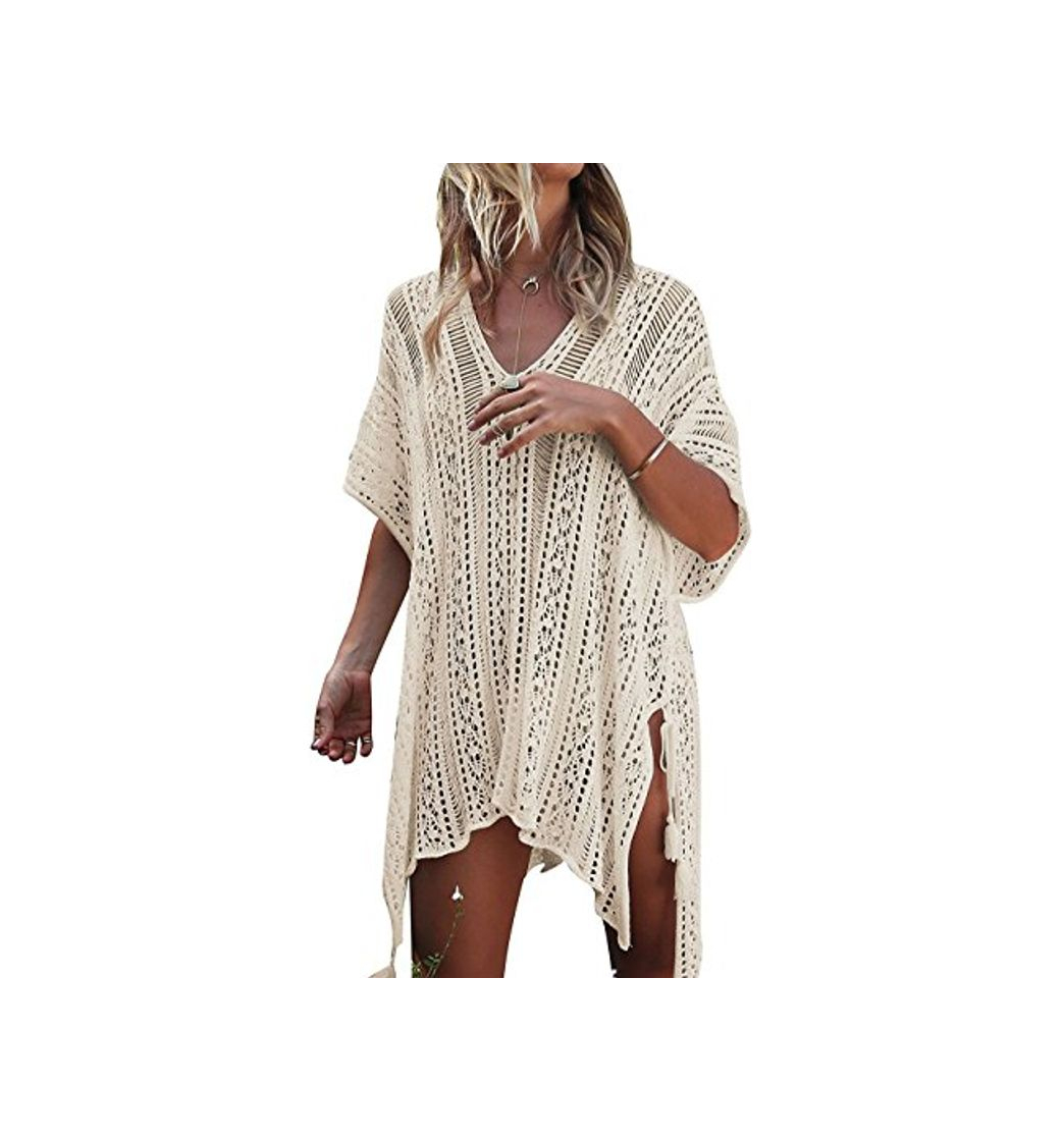 Product UMIPUBO Mujer Ropa de Baño Crochet Vestido de Playa V Cuello Camisolas