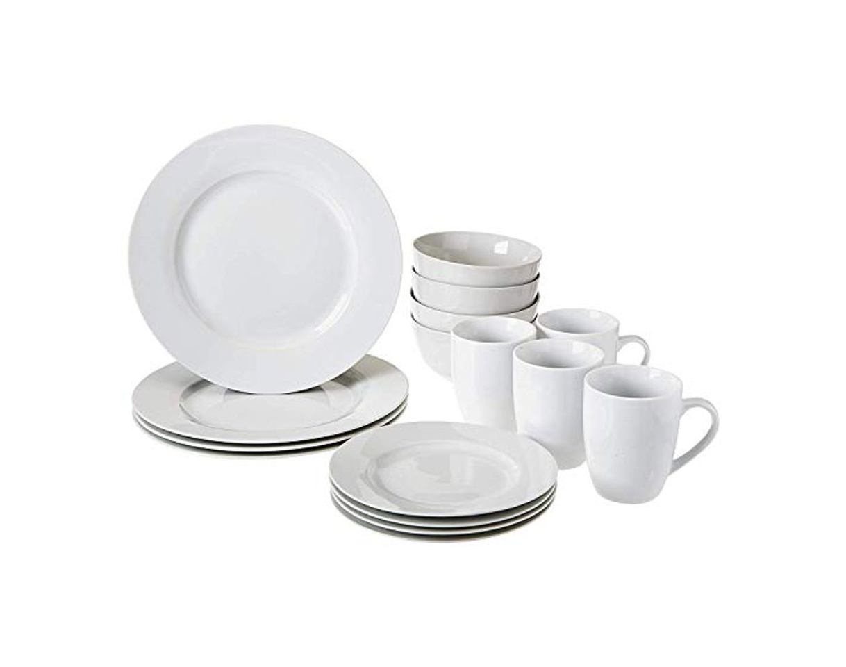 Social AmazonBasics - Vajilla para 4 personas