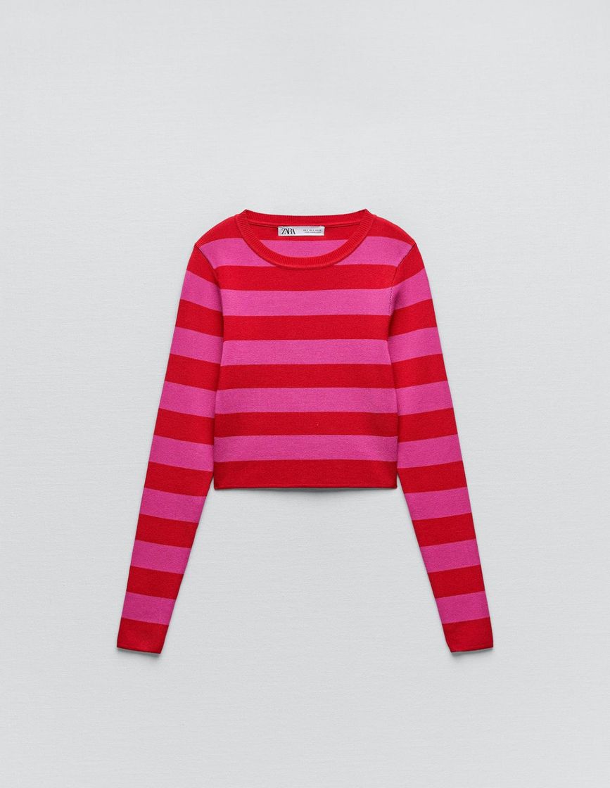 Product Jersey punto rib rosa y rojo 