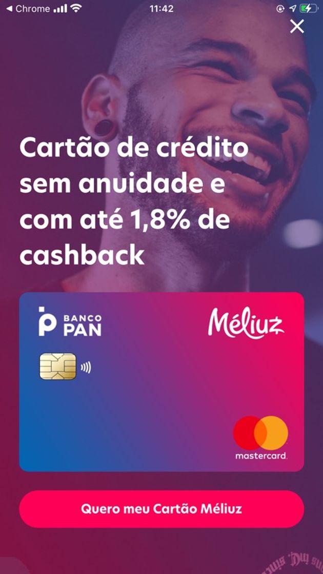 App Cartão de crédito 0 anuidade e 1,8% cashback 💸