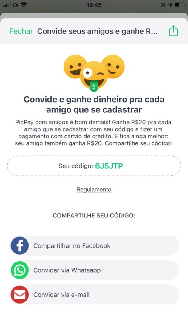 App Baixe o PicPay use o código 6J5JTP e ganhe 20 reais 💸🤑