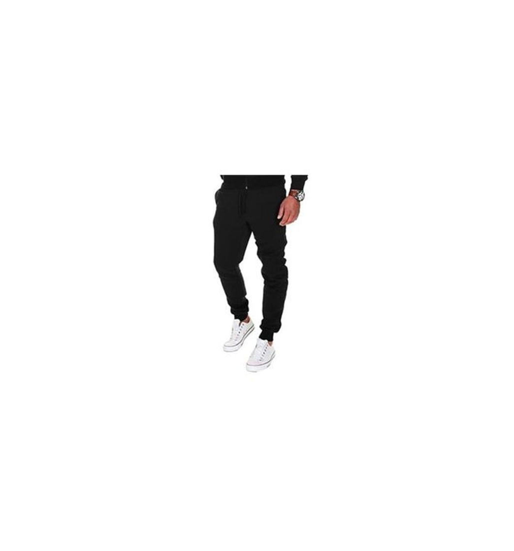 Moda MERISH Pantalones Jogger Hombre Deportivos Joggers Modell 211 Negro L