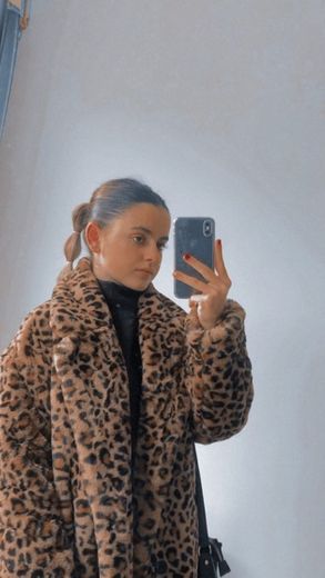 Abrigo pelo leopardo - Moda de mujer