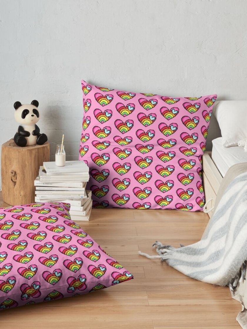 Social Rainbow Floor Pillow