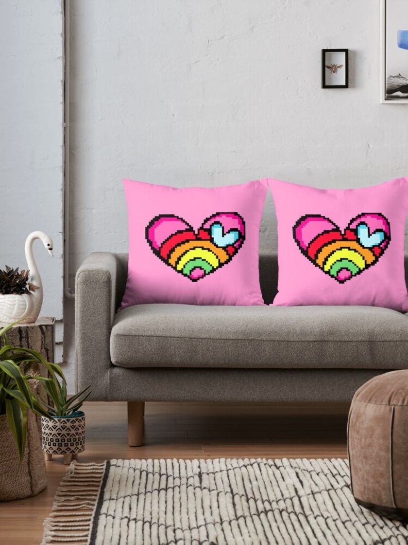 Social Rainbow Throw Pillow