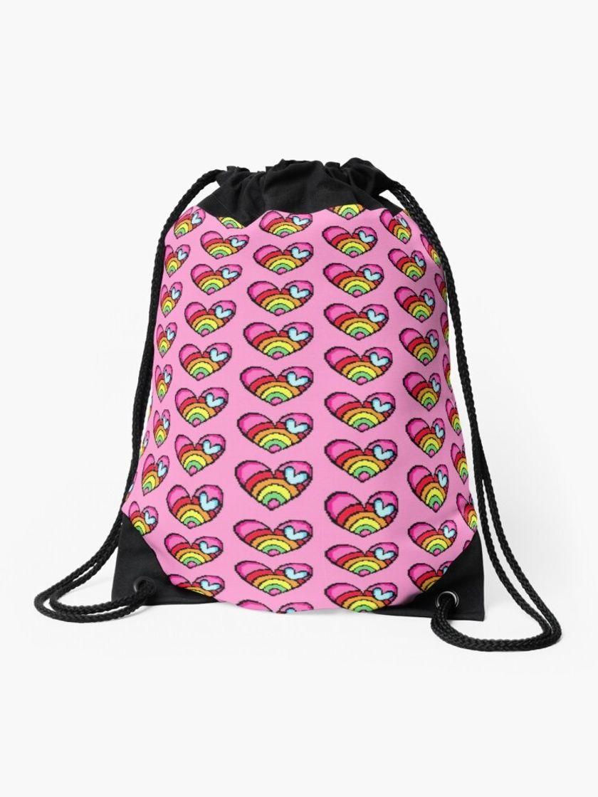 Social Rainbow Drawstring Bag