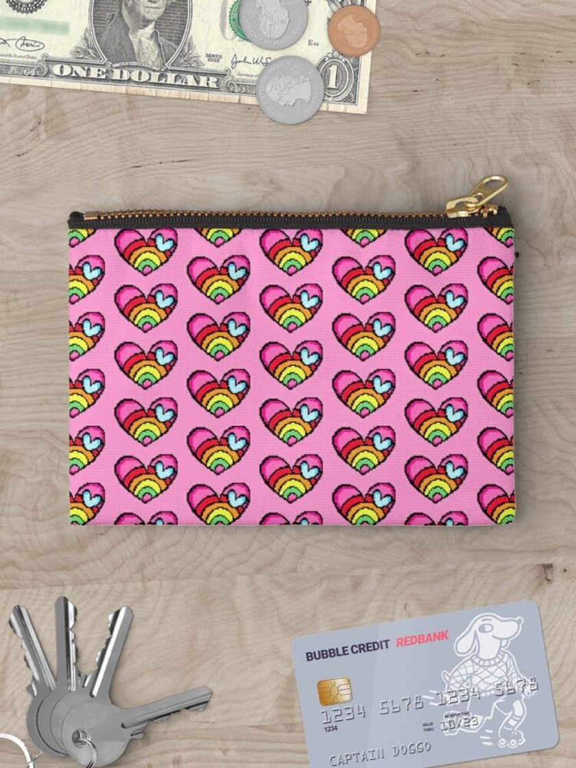 Social Rainbow Zipper Pouch