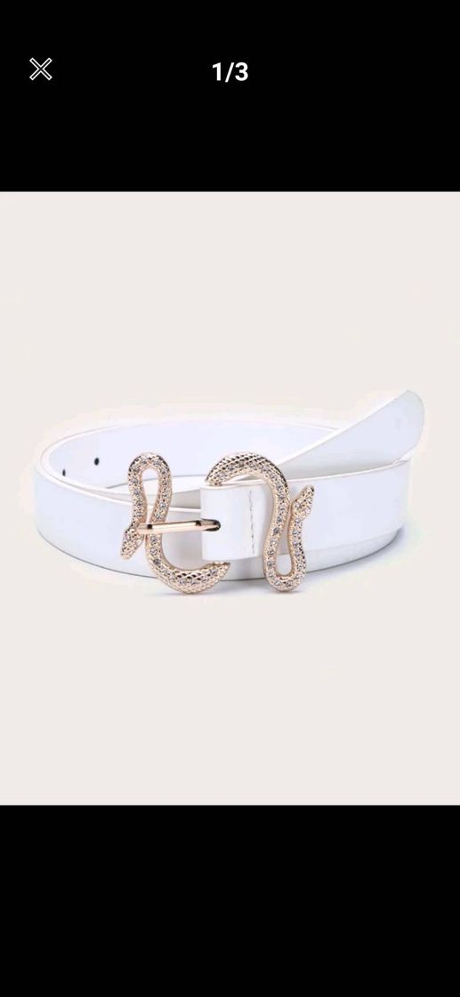 Moda Cinturón blanco con hebilla de serpiente