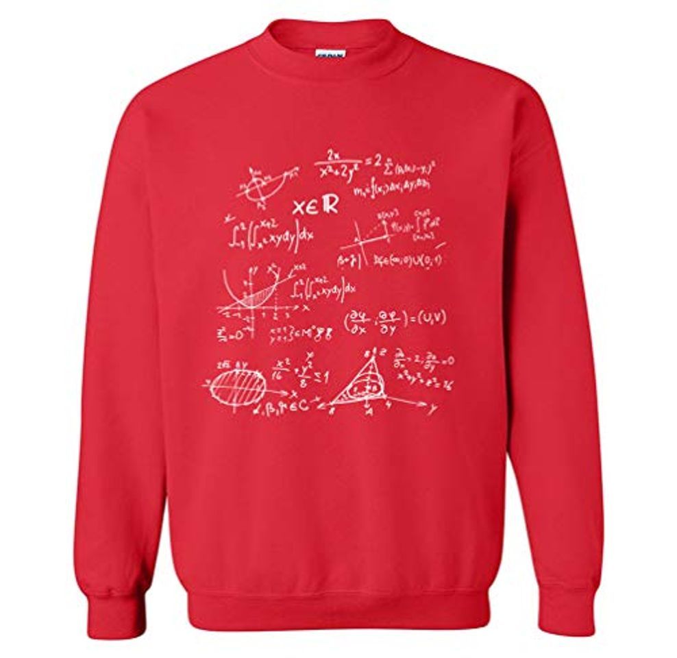 Social WanYangg Sudaderas Deportivas para Hombre Moda Estampados De Fórmula Matemática Cuello Redondo Camisa De Manga Larga Ropa De Joven Hip Hop Otoño E Invierno Rojo Negro S