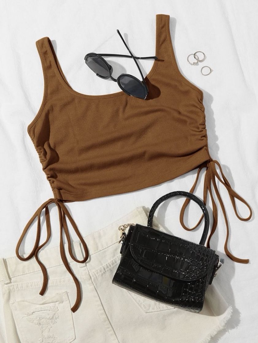 Moda Shein brown crop top