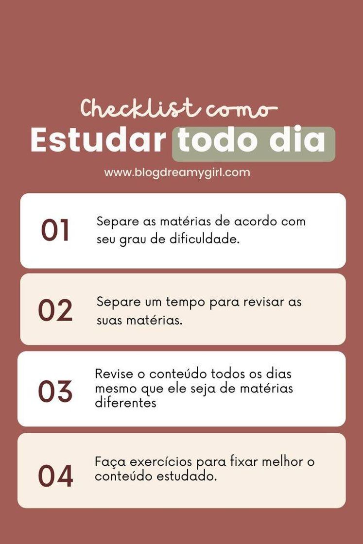 Fashion Dicas de estudo 