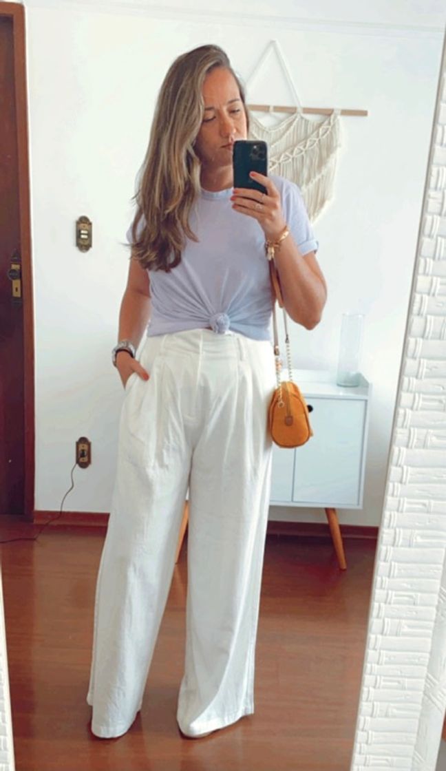 Moda Calça pantalona em linho