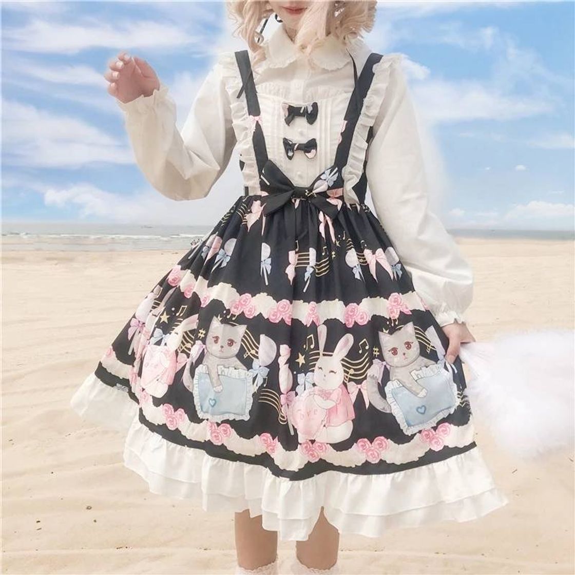 Moda perfeito vestido estilo lolita de gatinho 