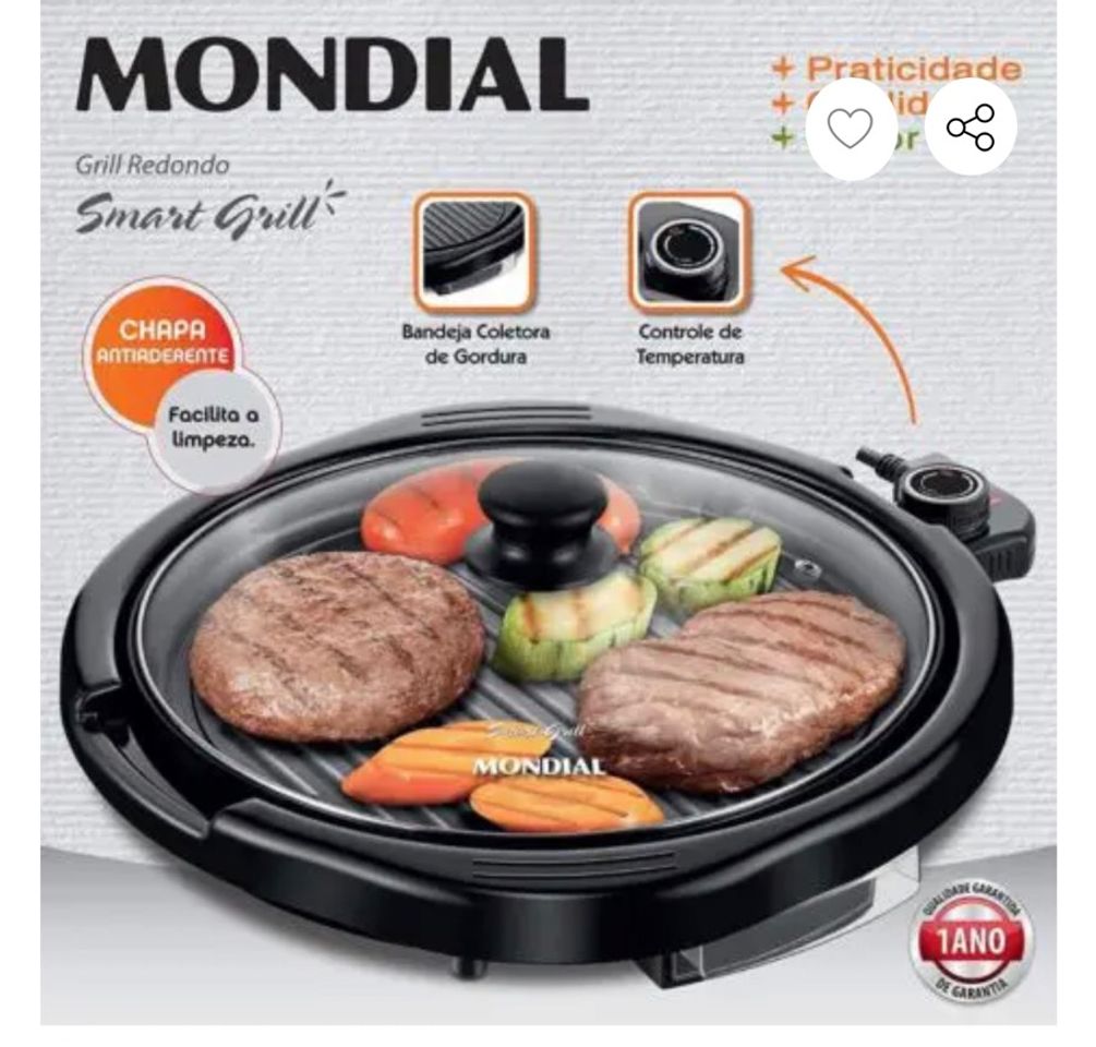 Fashion Mondial G-04 Grill Redondo Smart Mondial 2 em 1, 127V - 1.20