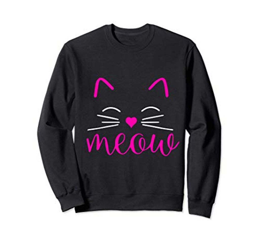 Moda Meow Cute Cat Face Regalo para los amantes de los gatos Sudadera