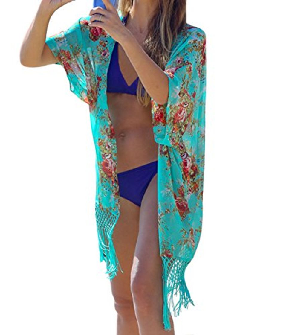 Fashion DELEY Mujeres Gasa Kaftan Cardigan Bikini Cover En Vestido De Playa Trajes De Baño