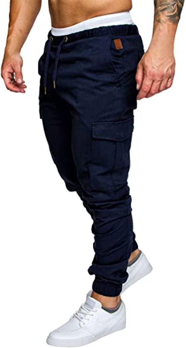 Product FGFD Pantalones de Hombre Jogger Deportivos Pantalón Cargo Casuales Chino de Algodón