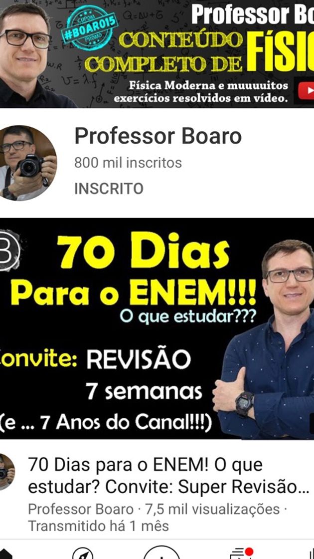 Moda Canal: professor Boaro, ele tem playlist de física do zero.