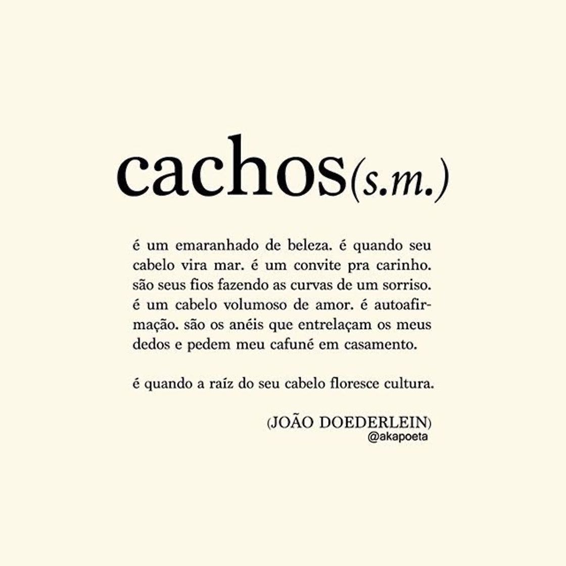 Fashion Poesia sobre cachos