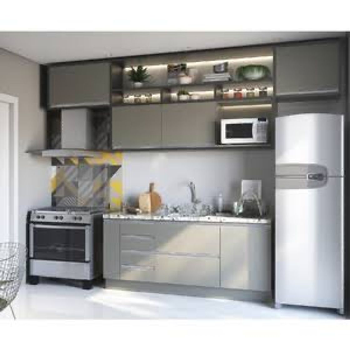 Fashion Cozinha Cinza Linear