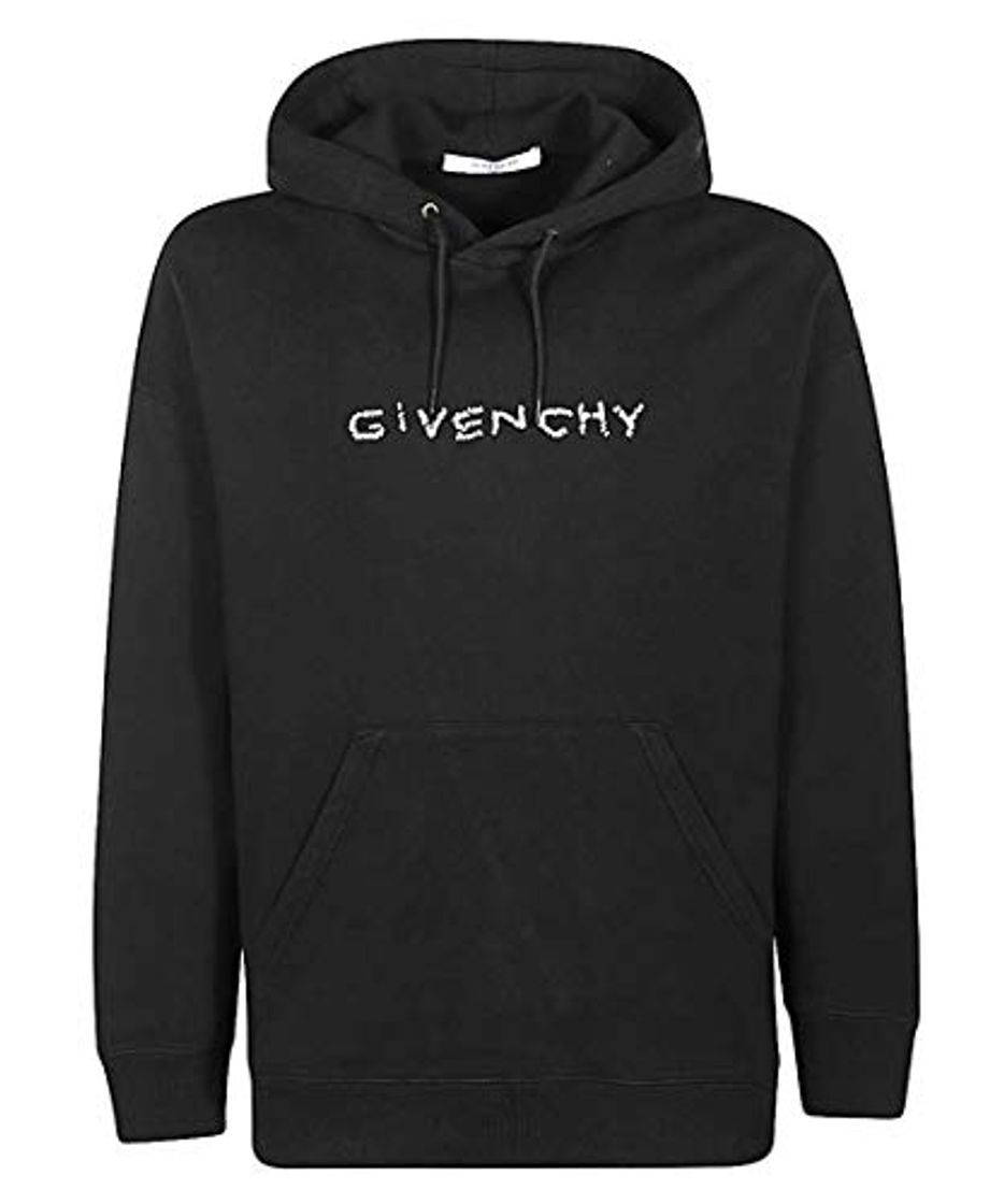 Givenchy Sudadera de hombre negra con capucha y logotipo asimétrico Negro XL