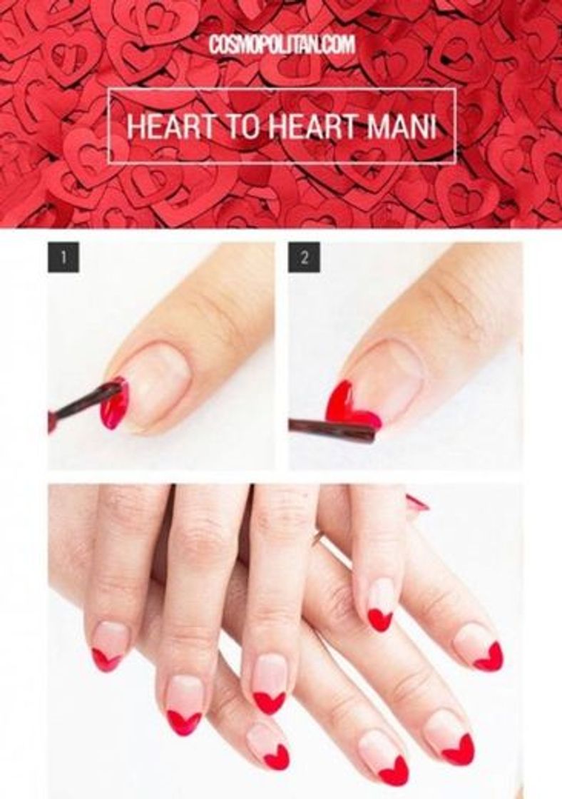 Moda Unhas coração 