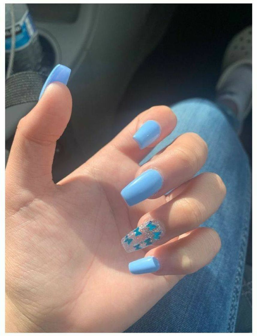 Moda Unhas azul