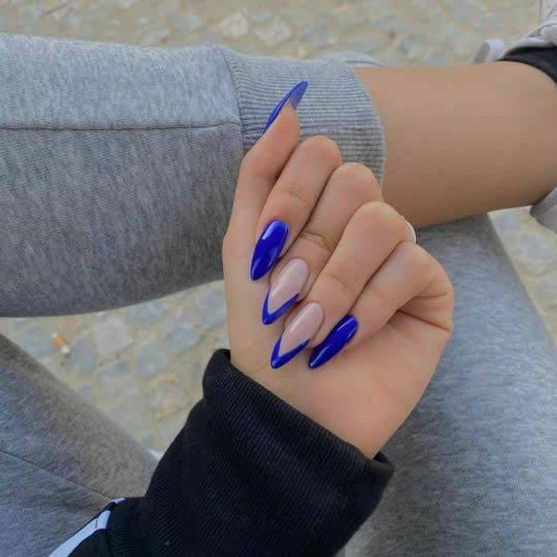 Moda Unhas azul