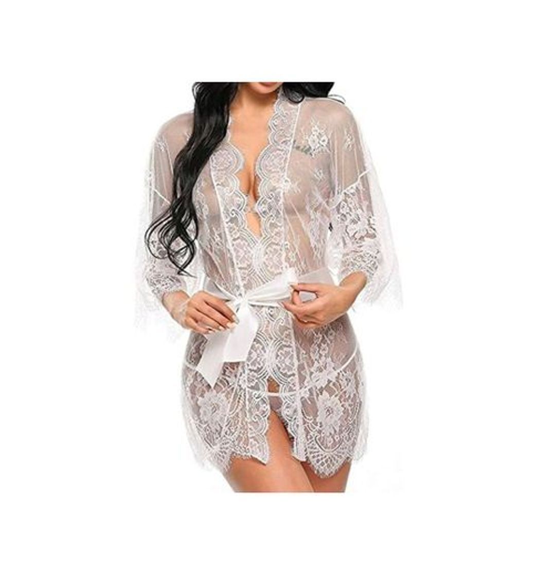 Product UMIPUBO Mujer Ropa de Dormir Conjunto Sexy Transparente Lingerie Escotado por Detrás