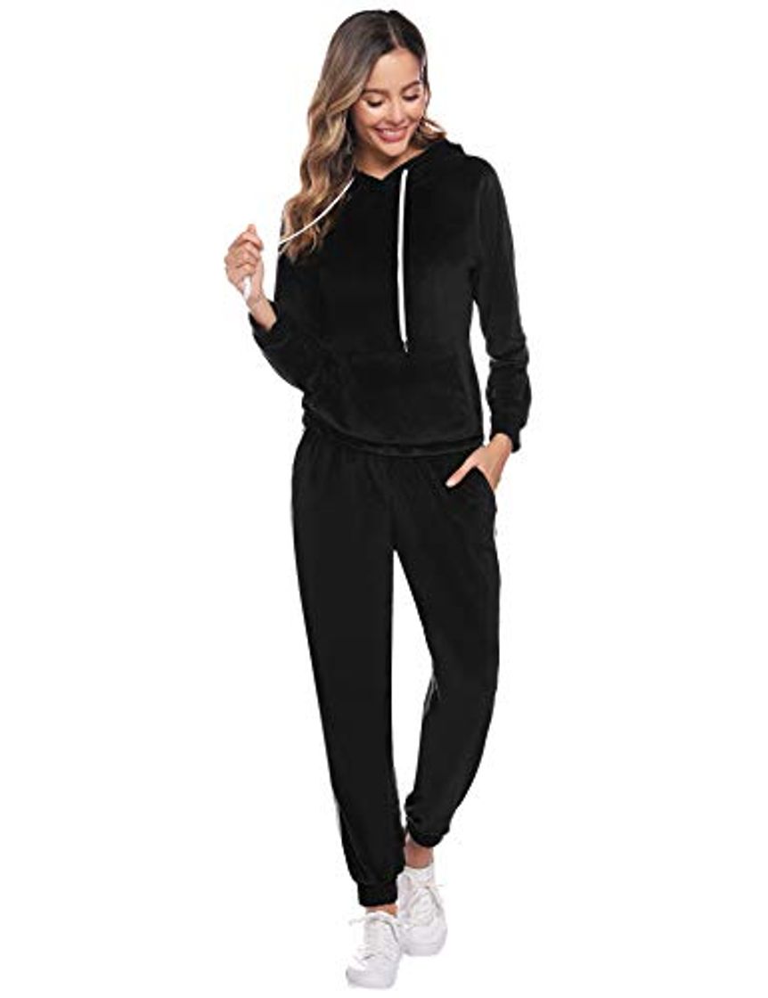 Lugar Aibrou Chándal Deportivo para Mujer 2 Piezas,Chándal de Ocio Casual Otoño Invierno,Ropa